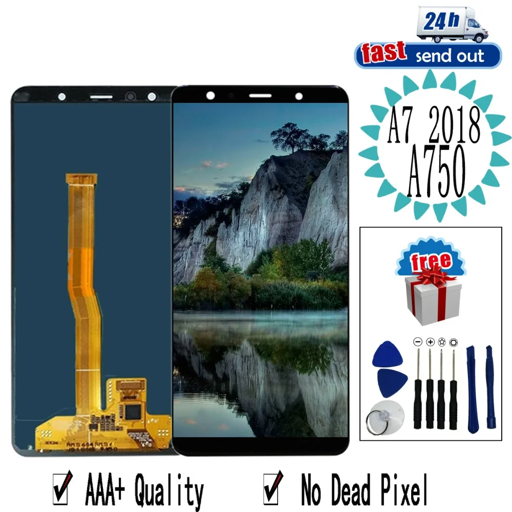 

6.0'' AMOLED A750 LCD For Samsung Galaxy A7 2018 A750 LCD Display A750F SM-A750F Touch Screen Tested Digitizer Assembly