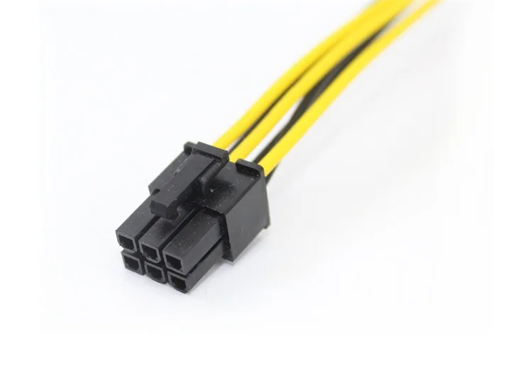 10pcs/lot 6 pin ATX 12V CPU EPS P4 Power Extension Cable 6pin 20cm 