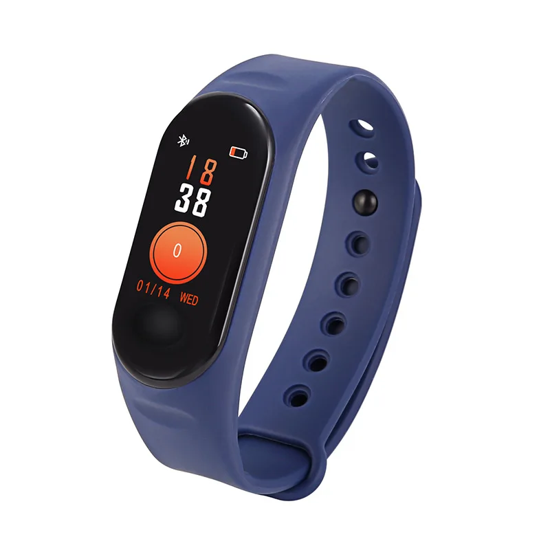 M3 Smart Watch Heart Rate Blood Pressure Color Screen Sports Step Bluetooth Bracelet IP65 Waterproof Watch Connect Android iOS