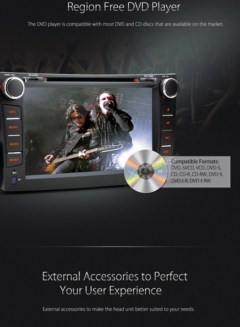 Best 8" Special Car DVD for Toyota Corolla 2007-2011 with Toyota Original User Interface/Appearance & External Microphone Support 11