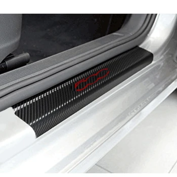 

Car Accessories Door Sill Scuff Welcome Pedal Threshold Carbon Fiber Protect Stickers For Fiat 500 Car-Styling