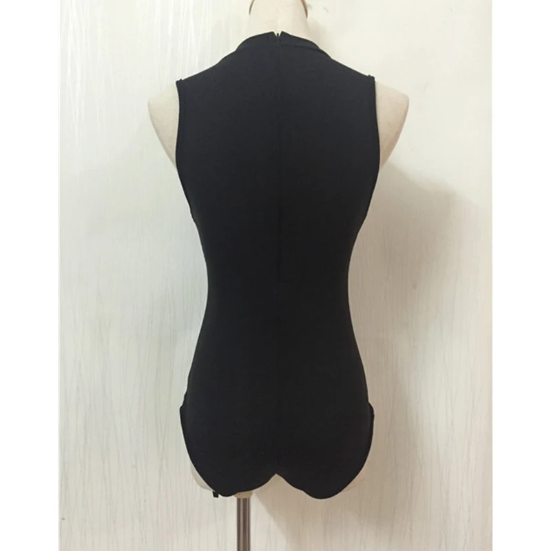 Summer New Women Bodysuits Black Sleeveless O Neck Bodycon Jumpsuit Classic Base Slim Tops Women's Clothing New Fashion Style6
