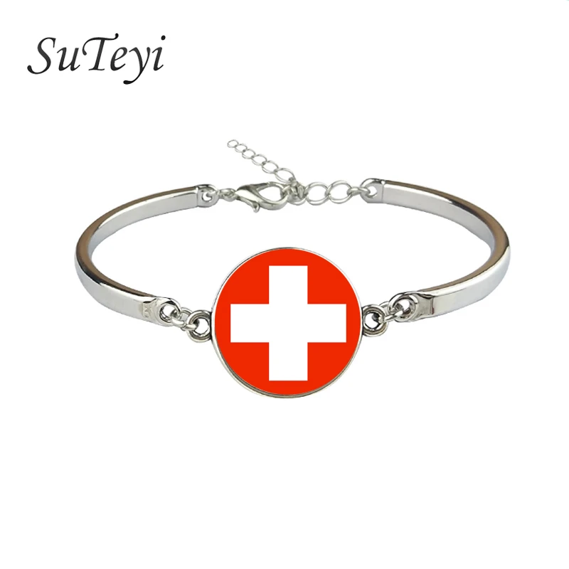

SUTEYI Ethnic National Flag Bracelet Switzerland Salvador Senegal Cyprus Seychelles Saudi Arabia Sao Tome and Principe