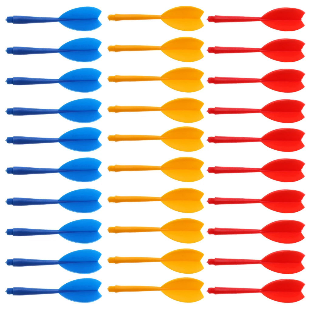 30 Pieces Multicolor Durable Plastic Darts Shaft Flight Combo Set Entertainment Darts Accessories Multi Colors