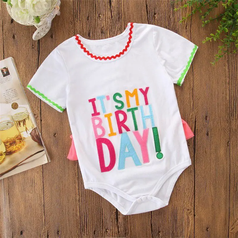 

BabyKid Girl Bodysuit Princess Newborn BabyClothes girl boy Letter Short Sleeve Jumpsuit Infant Outfits ClothesY M