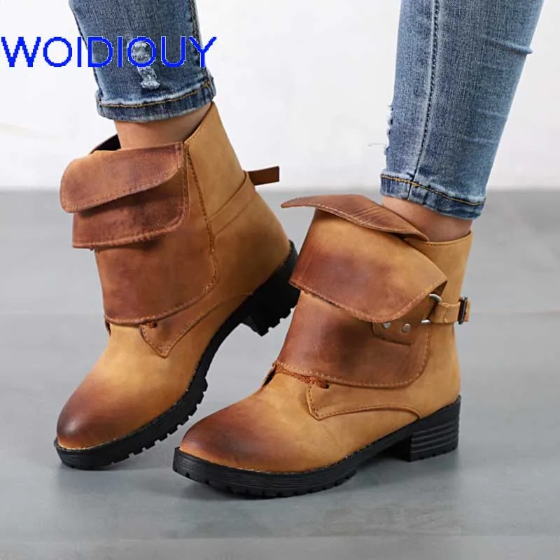 

Botas Mujer Women Ankle Boots Patchwork Buckle Sexy High Heels Women Shoes Zipper Winter Boots Warm Plus Size zapatos de mujer