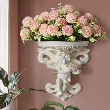 Европейский Винтажный ангел, смоляные вазы, скрипка или арфа, ремесла, украшение, искусственный цветочный горшок, украшение, настенная ваза, домашний декор