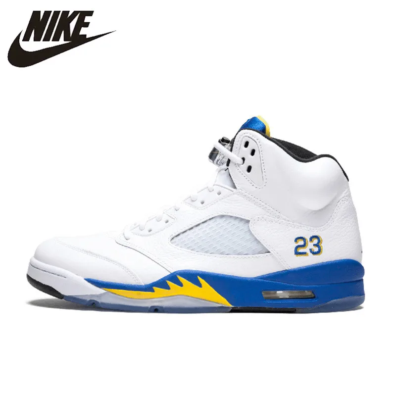 

Original Authentic Nike Air Jordan 5 Retro Laney Men's Breathable Basketball Shoes Sport Outdoor Sneakers 2018 New Arrival