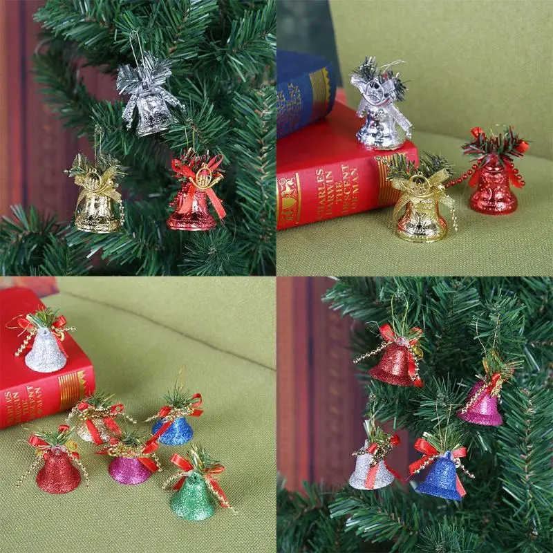 

6Pcs/box Christmas Bell Ornaments Christmas Tree Decoration Aluminum Power Bells Christmas Decoration for Home Party Gifts