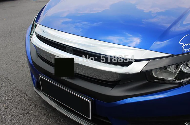 Подходит для HONDA CIVIC Хром Передняя капот Гриль губы рельефная Накладка для отделки бар гарнир протектор из нержавеющей стали