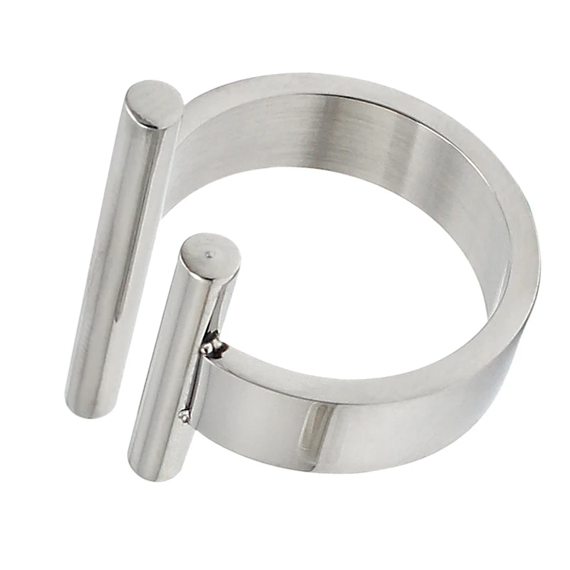Open Finger Rings for Women Luxury Silver Color Irregular Jewelry Fashion Stainless Steel New Arrival