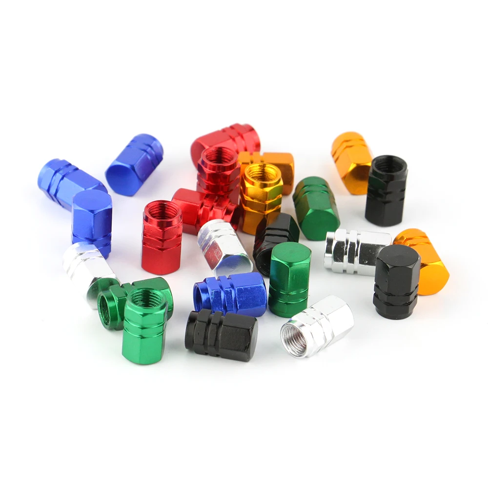 1 set of 4 pieces universal aluminum hexgon style auto car tyre valve