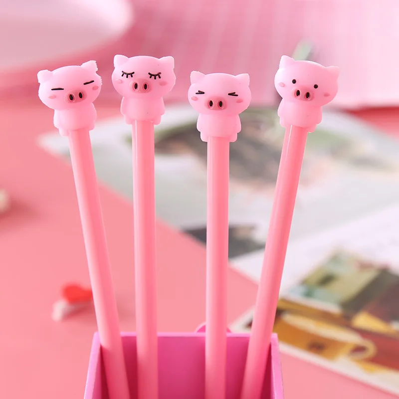 

Kawaii Animal 0.5mm Black Gel Pens Office School Cute Piggy Student Supplies Pen Kids Pencil Writing Pen Girls Boys Cartoon Gift