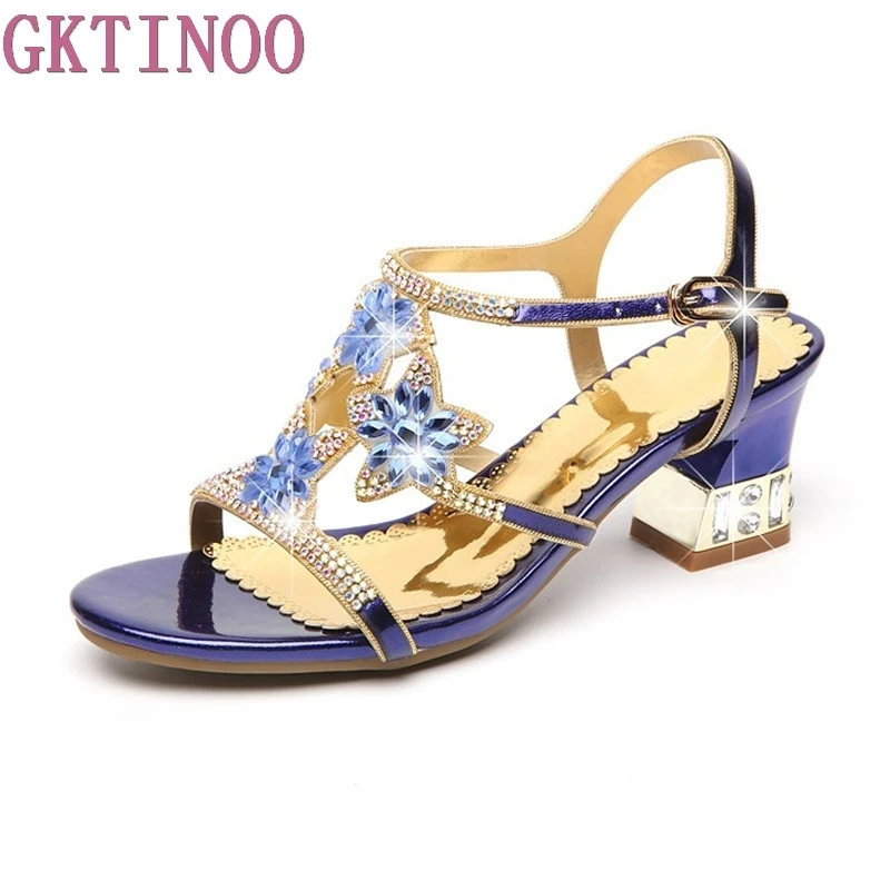 GKTINOO Summer Rhinestone Thick Heels Women Sandals Shoes Sexy Open Toe Shoes Woman High Heels Sandals Platform Big Size GKTINOO Summer Rhinestone Thick Heels Women Sandals Shoes Sexy Open Toe Shoes Woman High Heels Sandals Platform Big Size