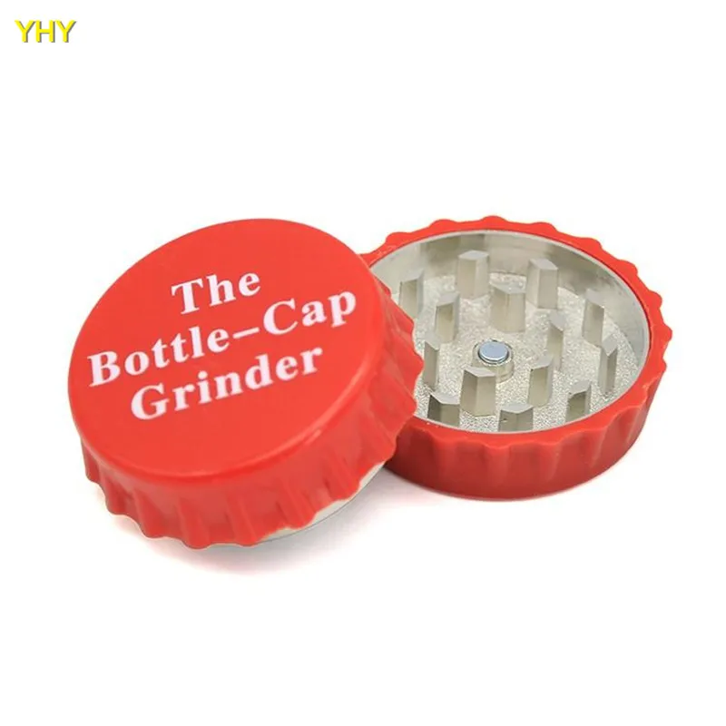 The bottle cap grinder Mini Metal Grinders for Tobacco 2 layer Dry Herbs Grinder Crusher Herbal Smoking Accessories Grinders 04