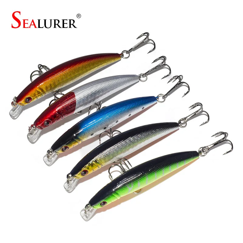 Бренд sealurer Рыболовная Приманка Minnow 8 см 7 5 г 3D глаза пластиковая искусственная