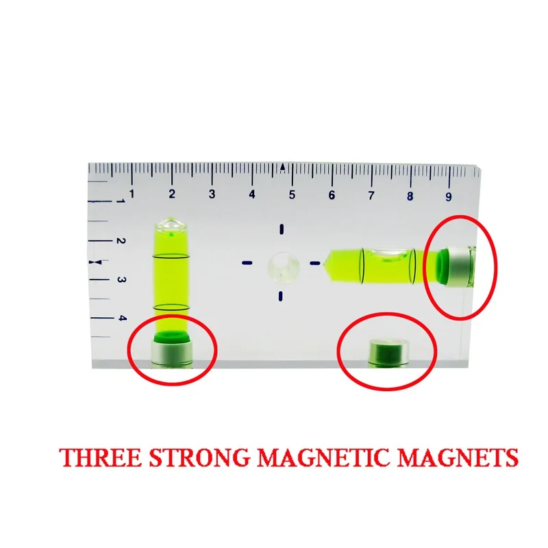 HACCURY высококачественный прозрачный Магнитный пузырьковый мини-уровень с тремя сильными магнитными магнитами