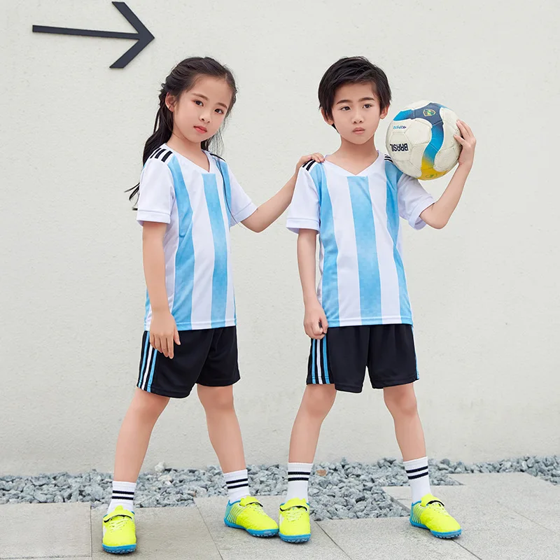 

2018 Football Jerseys Kids Argentina France Croatia Soccer Uniforms Children Sports Suits Boy Girl Matching Outfits 7 Style
