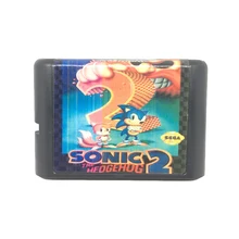 Sonic зубная щётка 2 для 16 бит карточная игра картридж для sega Mega Drive/Genesis Системы EUR/США оболочки