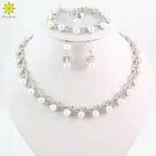 Модные серебряные украшения для свадебного наряда с кристаллами, Комплект сережек для женщин, для невесты