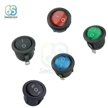

10Pcs Mini 3 Pin SPDT ON-OFF Push Button Switch Set Snap-in Toggle Switch Round Black Red Green Yellow DIY Electronic