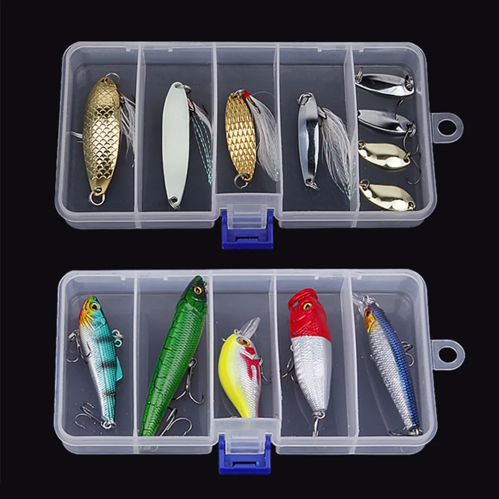 Transparent Plastic Fishing Lure Bait Box Storage Organizer Container