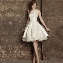 Free Shipping High quaity custom made Beautiful Dresses For Wedding Knee Length Wedding Dresses 2017