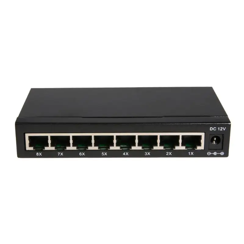

High Speed 1000Mbps 8 RJ45 Ports 10/100/1000Mbps Network Gigabit Ethernet Switch Adapter with Steel Case and Power Adapter