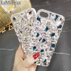 Для samsung S5 S6 S7 S8 S9 S7edge S8 S9Plus N4 N5 N8 Capinha Para Шикарный цветок флора Bling Diamond горный хрусталь Ясно мягкий чехол TPU