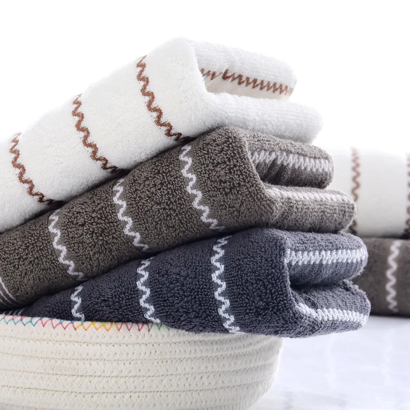 2018 New Style Wave Striped Towels For Adult Yarn Dyed Antibacterial
