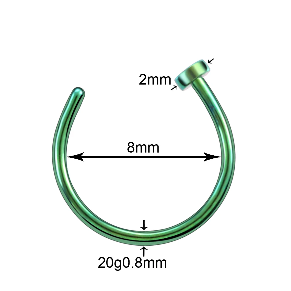 1 шт. G23 титановый пирсинг Nariz 20 г кольцо для носа C клипсой для пирсинга губ Бурун кольцо для носа пирсинг носа шпилька ноздри пирсинг