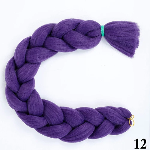 DIFEI синтетические 8" Джамбо плетеные волосы косы с крючком чистый цвет синий розовый фиолетовый плетеные волосы для наращивания - Цвет: #16