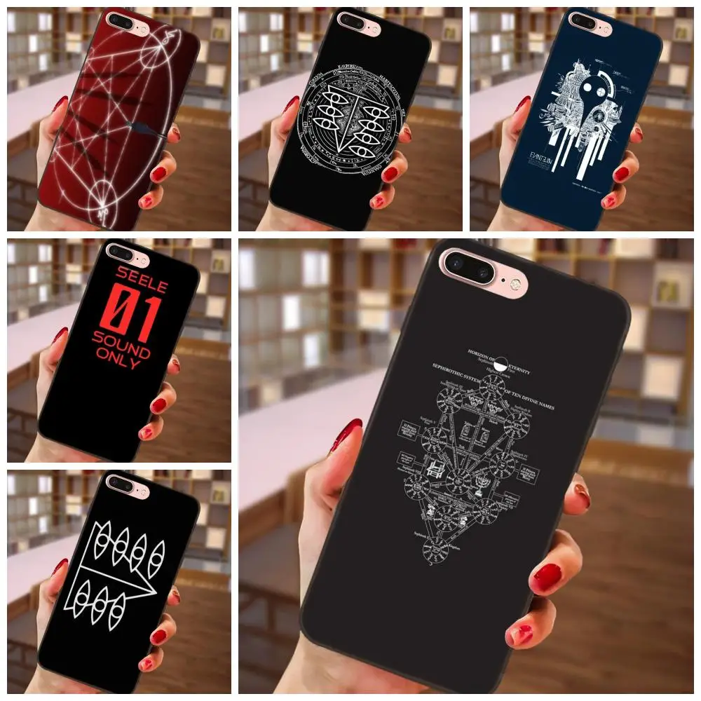 

Soft Silicone TPU Black Print Phone For Apple iPhone 4 4S 5 5S SE 6 6S 7 8 Plus X XS Max XR Seele Eyes Evangelion