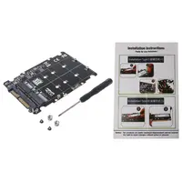 מתאם sata 2 ב 1 M.2 NVMe SATA-Bus NGFF SSD כדי PCIe U.2 SFF-8639 מתאם PCIe M2 ממיר מחשב שולחני (2)