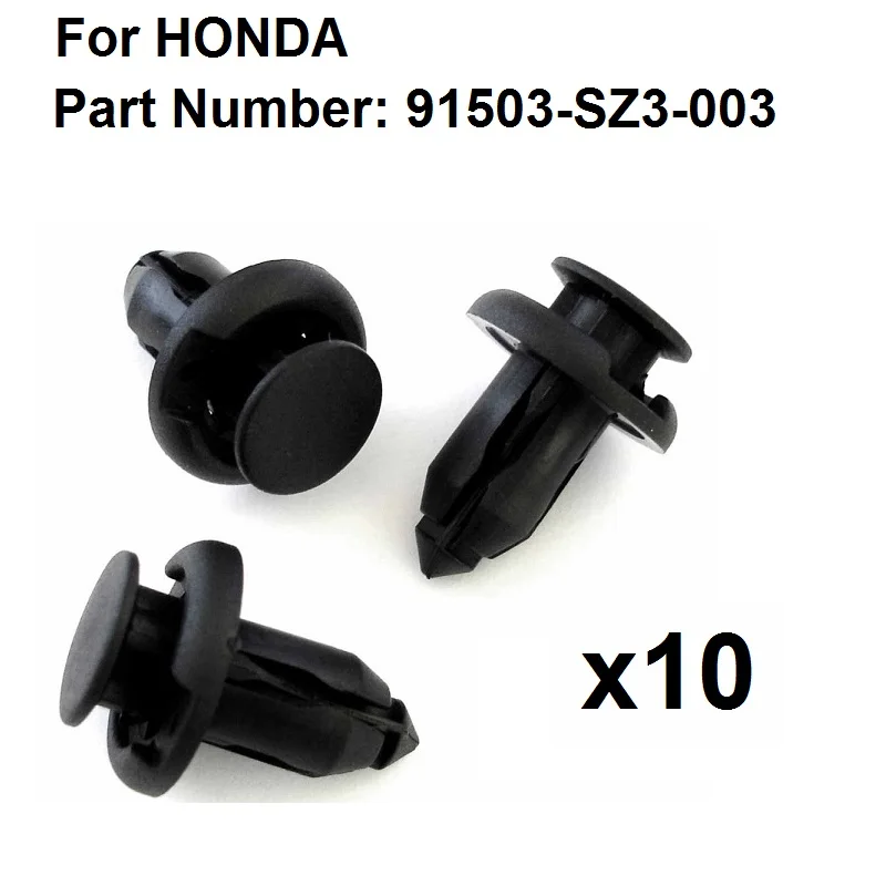 10 Nylon Nut Bumper Cover Grommet Holdor Clip For Honda Accord Civic CRV Integra 