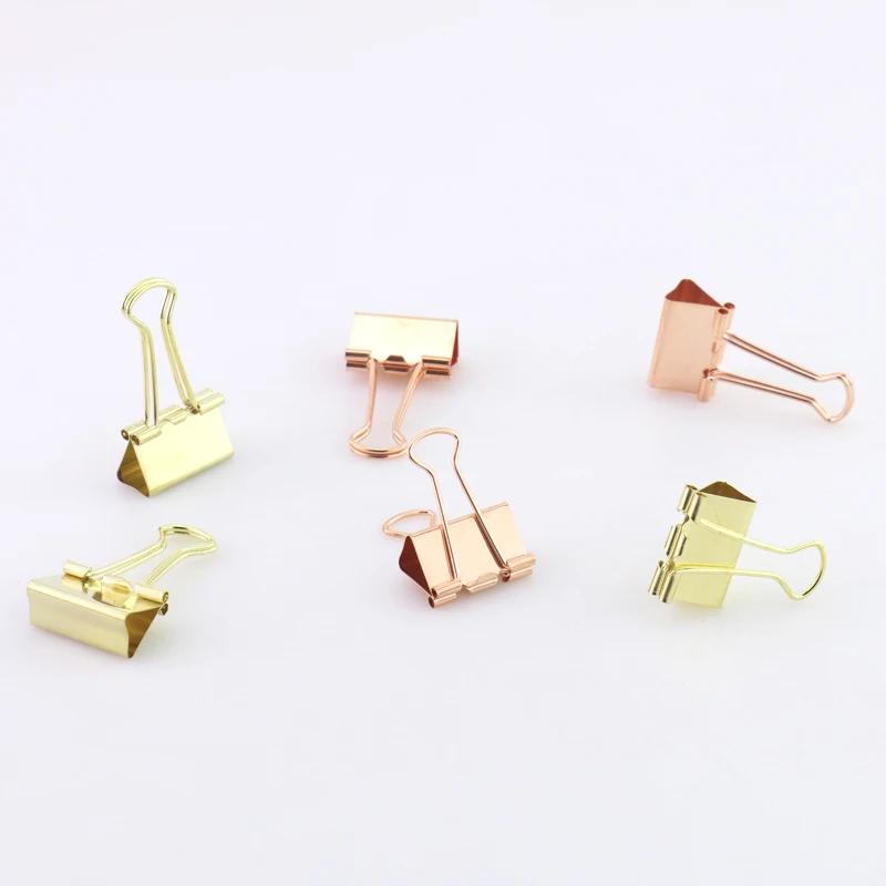 Rose Gold Fashion Paperclip binder Clips push pin Photo Clip Paper Clips Decorative Gift Stationary Office Supplies H0162