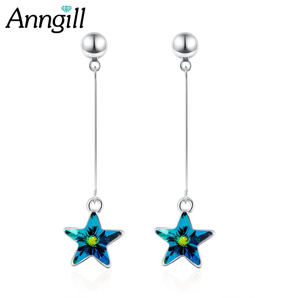 Zinc Alloy Swarovski Element Dangle Drop Star