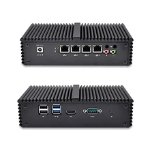 Qotom-Q310G4 мини настольный компьютер устройства 4 Порты LAN Celeron 3215U процессор безвентиляторный тишина PC Поддержка Linux pfsense Firewall