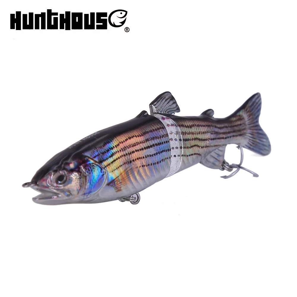 Жесткий Hunthouse приманки 1шт 2 Шарнирной секции swimbait Рыбалка приманки Жесткий приманки с vmc Крючки воблера искусственные приманки