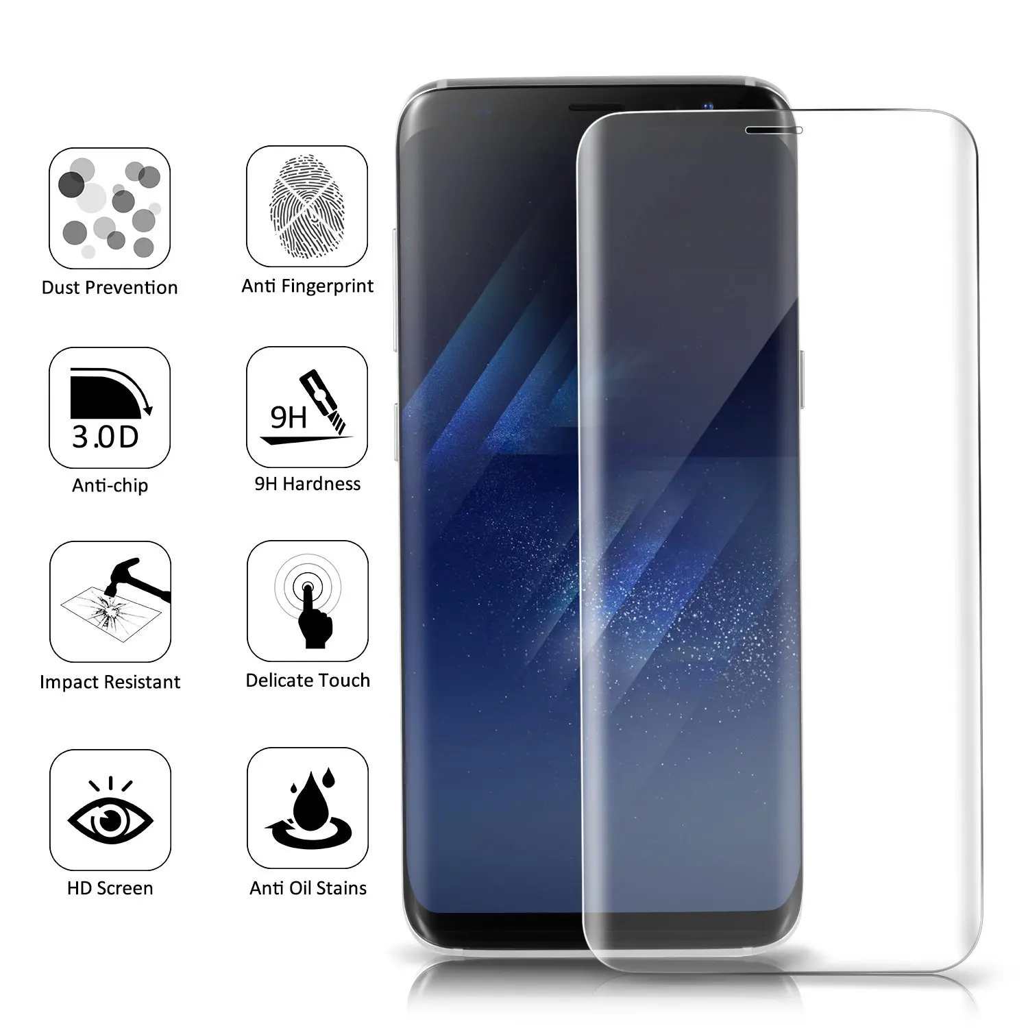 Tempered Glass For Samsung Galaxy S8 S7 Edge S6 S9 Plus Note 8 Tempered Glass For Samsung Galaxy S8 S7 Edge S6 S9 Plus Note 8 Screen Protector Full 3D Curved for Samsung S8 glass 9h in Phone Screen Protectors from