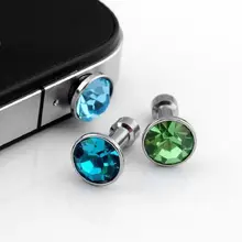 50 шт. мобильный телефон горный хрусталь кристалл 3.5 мм разъем для наушников cap зажигания против пыли разъем для Iphone 4 4S 5 5S 5C 6 6 S Samsung