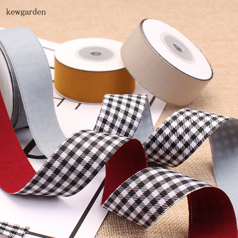 Kewgarden 40 мм 25 мм 1," сетка атласные ленты вручную изготовленная лента DIY бант лента для одежды аксессуары Riband упаковочная лента 10 ярдов