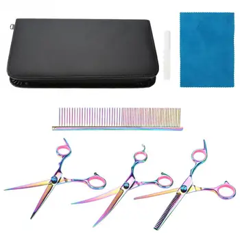 

New Professional Pet Dog Hair Cutting Thining Curved Scissors Grooming Hairdressing Shear