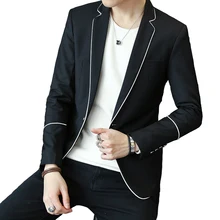 Мужская одежда, повседневные блейзеры, пиджак, Прямая поставка, приталенный, M-3XL, белый край, передний край,, черный, серый цвет, мужской