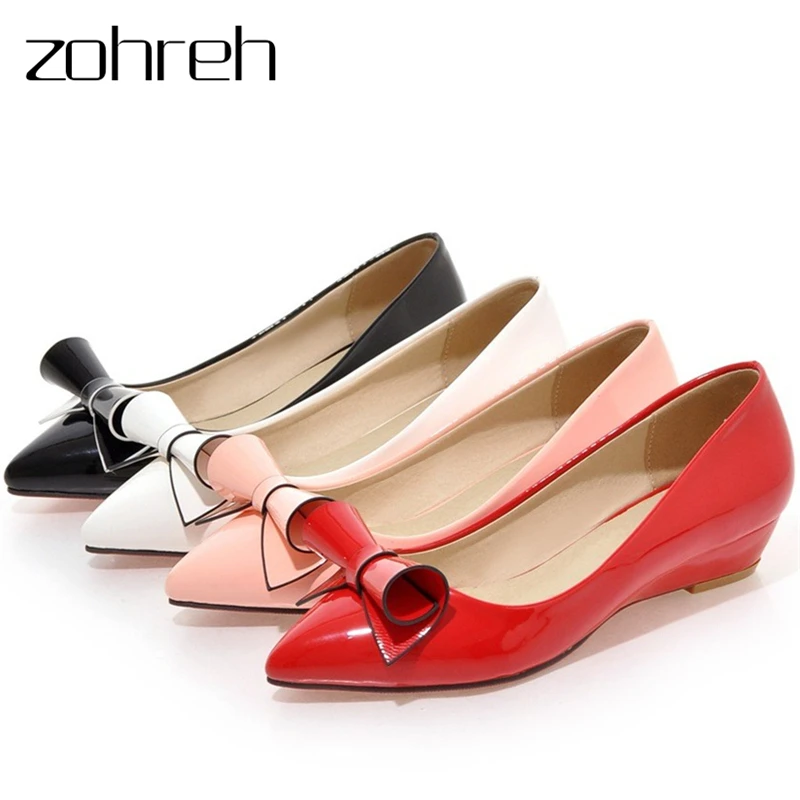ZOHREH/2019 Новая женская обувь с бантом на низком каблуке свадебная танкетке из