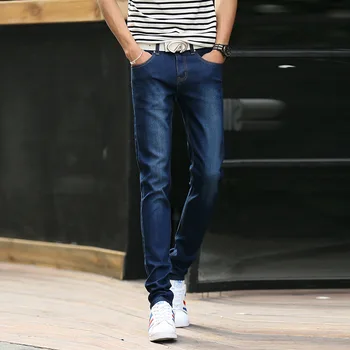 

2020 men 's jeans fashion trend in teenagers stretch feet cultivate one' s morality leisure joker jeans