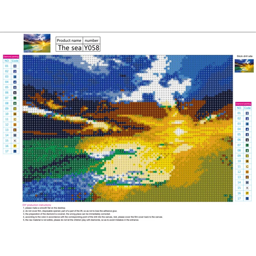 5D пейзаж Морской лес вышивка картины по номерам Стразы DIY алмазная живопись плакаты и принты Вышивка крестом A1