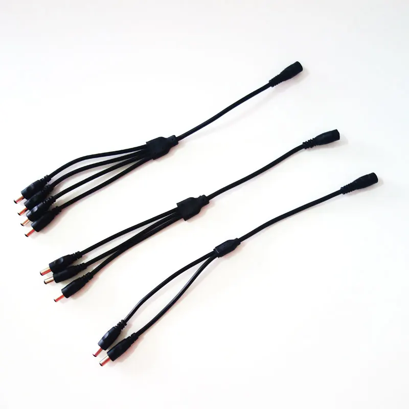 5,5 мм x мм 2,1 мм 1 Женский до 3 Мужской 18AWG 20AWG 22AWG DC Мощность Splitter Кабель-адаптер для светодиодные ленты