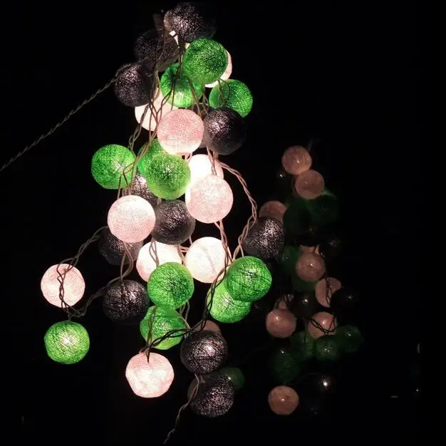 

Color Cotton Ball Green Series Cotton Ball With String line Beatuful Christmas Tree-Decorating Party Festive/Party Supplies