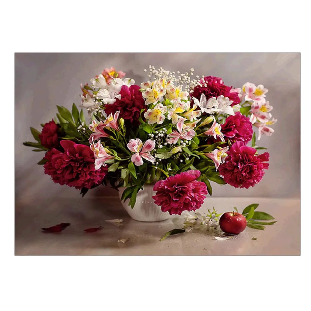 

Flower 5D DIY Diamond painting Cross Stitch Embroidery Paintings Rhinestone Pasted Canvas cross-stitch sets diy kit Home decor